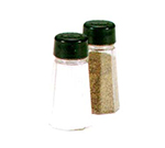 Vollrath 312-06 Salt & Pepper Shaker w/ Poly Jar & Plastic Flat & Black Top, 2-oz