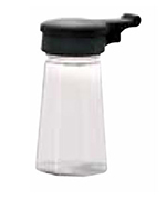 Vollrath 322-06 2-oz Salt/Pepper Shaker - Black Flip-Cap, Poly, Clear