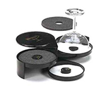 Vollrath 3675 Three Tray Glass Rimmer, Black