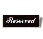 Vollrath 4135 Reserved Sign, 3 x 9-in, Tent Table Top