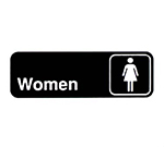 Vollrath 4516 Women Sign, 3 x 9-in, White-On-Black