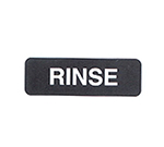 Vollrath 4522 Rinse Sign, 3 x 9-in, White-On-Black