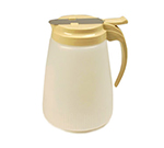 Vollrath 4748-01 48-oz Syrup Server - White Poly Jar, Brown Plastic Top