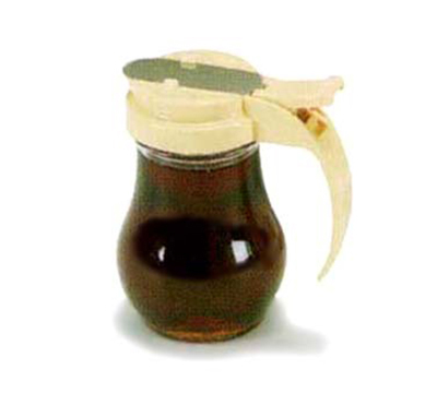 Vollrath 606-06 6-oz Syrup Server - Black Plastic Top, Glass Jar