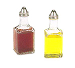 Vollrath 68020-0 5-oz Oil & Vinegar Cruet Set - Square Glass Jar