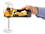 Vollrath CP8-06 Cocktail Plate w/ Opening For Stemware, 8-in, Melamine, Black