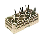 Vollrath HR-1370 Flatware Dishwasher Rack - Half-Size, (8)Cylinders, Plastic, Beige
