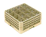 Vollrath TR-8DDD Full-Size Glassware Rack - 16-Compartment, 3-Extenders, Beige