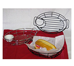 Vollrath WB-8007 Oval Wire Serving Basket w/ Holder, Chrome