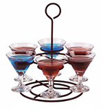 Vollrath WR-1026-06 Circular Wire Flight Caddy, Holds 6-Glasses, Black Powder Coat