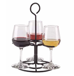 Vollrath WR-1027-06 Circular Wire Flight Caddy, Holds 3-Glasses, Black Powder Coat