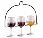 Vollrath WR-1028-06 In-Line Wire Stemware Flight Caddy - Holds 3 Glasses, Black