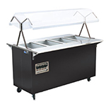 Vollrath 38711 4-Well Hot Food Station - Breath Guard, Open Base, 60x24x57