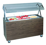 Vollrath 3873346 3-Well Cold Food Station - Lights, Guard, Non-Refrigerated, Solid Base, Granite