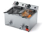 Vollrath 40710 Countertop Fryer -Double 15-lb Pots, Thermostat, Stainless 220v
