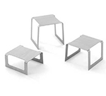 Vollrath 46009 Square Buffet Stand - Set of 3 Risers, Brushed Stainless
