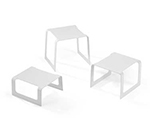 Vollrath 4600950 Square Buffet Stand - Set of 3 Risers, Pearl White