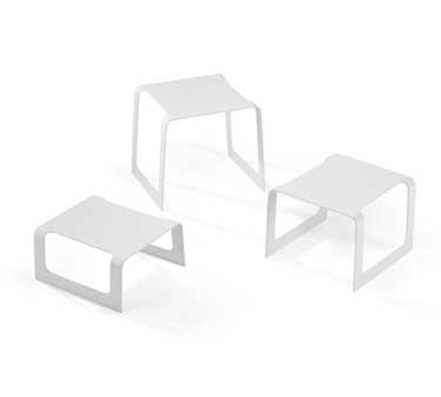 Vollrath 4600950 Square Buffet Stand - Set of 3 Risers, Pearl White