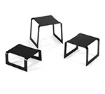 Vollrath 4600960 Square Buffet Stand - Set of 3 Risers, Black