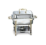 Vollrath 46035 4.3-qt Half-Size Chafer - Brass-Trim, Rack and Food/Water Pans, Dome Cover