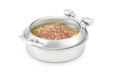 Vollrath 46125 6-qt Round Glass Top Induction Chafer - Stainless