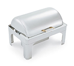 9-qt Rectangular Chafer - Brass Trim, Dome Cover, Stainless