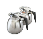 Vollrath 46570 2-qt Coffee Decanter - Black Plastic Handle, Mirror-Finish Stainless