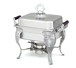 Vollrath 46847 4.3-qt Half-Size Chafer - Wood Handle, Dome Cover, Stainless