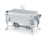 Vollrath 46880 9-qt Oblong Chafer with Stand - Wood Handles, Dome Cover, Stainless