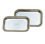 Vollrath 47266 Rectangular Serving Tray - Brass Accent, 19-2/3x143
