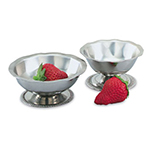 Vollrath 48013 3-1/2-oz Sherbet Dish - Paneled and Scalloped Top, Stainless