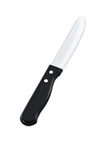 Vollrath 48144 Steak Knife - Round Tip, Jumbo Black Plastic Handle