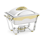 Vollrath 48329 4.1-qt Half-Size Chafer - 24K Gold Accent, Mirror-Finish Stainless