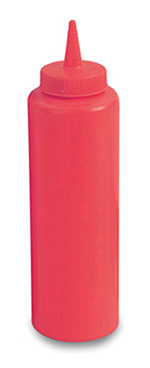 Vollrath 52064 12-oz Squeeze Bottle - Slim, Red Plastic