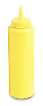 Vollrath 52065 12-oz Squeeze Bottle - Slim, Yellow Plastic