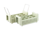 Vollrath 52641 Flatware Basket with Handle - 8-Compartment, Green