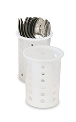 Flatware Cylinder - 5-5/8" White Plastic