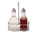 Vollrath 68028 5-oz Oil & Vinegar Cruet Set with Rack - Square Glass Jar
