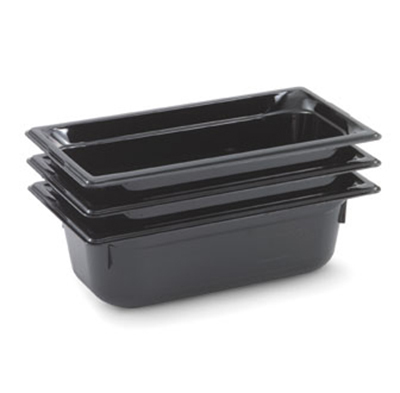 Vollrath 8042420 Steam Table Pan - 1/4 Size, 2-1/2" Deep, Low-Temp, Black Poly