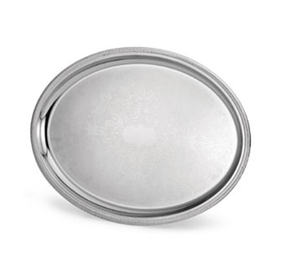 Vollrath 82111 Oval Serving Tray - 21-3/4x16" Gadroon Edge, 18-ga Stainless