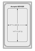 Vollrath 8240510 Miramar Template - (1) Rectangle 3/4 Size Pan, 12x20