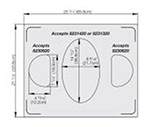 Vollrath 8250416 Miramar Double-Well Template - (1) Large Oval and (2)1/2 Ovals, Satin-Edge Stainless
