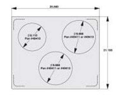 Vollrath 8250614 Miramar Double-Well Template - (1)3-qt Pan, (1)10" Pan, (1)5-qt Pan, Stainless