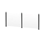 Vollrath PB89261 Breath Guard for Vertical 3-Well Cafeteria Unit - Glass/Aluminum
