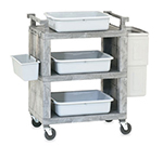 Vollrath 97111 3-Shelf Utility Cart - 200-lb Capacity, Closed End, Gray Plastic