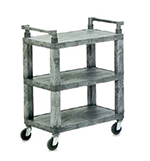 Vollrath 97112 3-Shelf Utility Cart - 200-lb Capacity, Open Ends, Gray Plastic