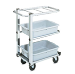 Vollrath 97186 3-Shelf Utility Cart - Single Cantilever, Chrome