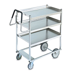 Vollrath 97203 3-Shelf Utility Cart - 900-lb Capacity, Raised Lower Shelf, Stainless