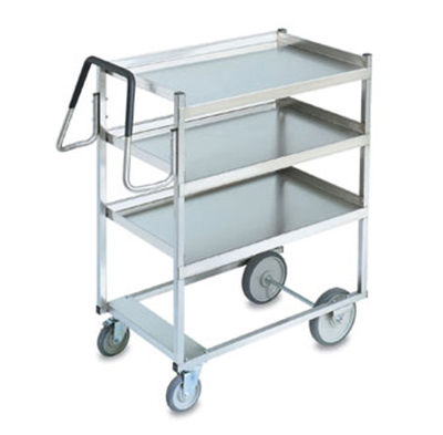 Vollrath 97203 3-Shelf Utility Cart - 900-lb Capacity, Raised Lower Shelf, Stainless