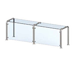 Vollrath 98627 Breath Guard with Top Shelf for 5-Well Cafeteria Unit - Glass/Stainless